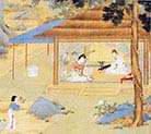Harp Player in a Pavillion